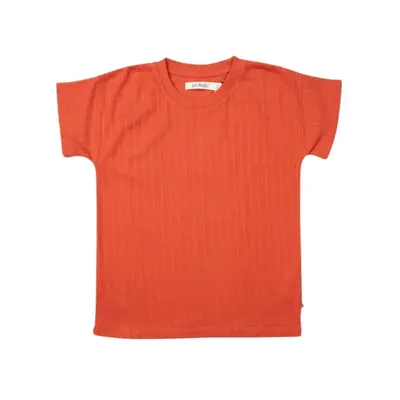 Brooklyn T-Shirt - Ribbed Persimmon | Size: Large (10 - 12 y)