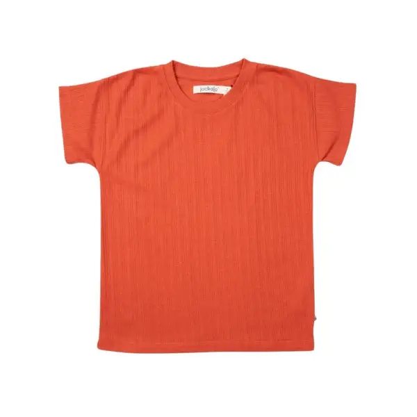 Brooklyn T-Shirt - Ribbed Persimmon | Size: Large (10 - 12 y)