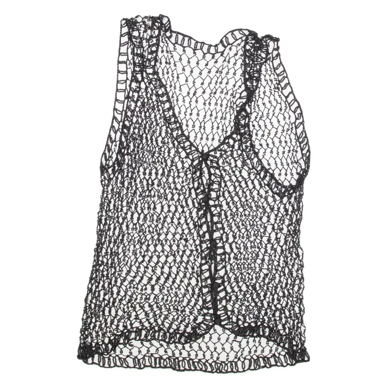 Womens Top Black V-Neck Sleeveless S