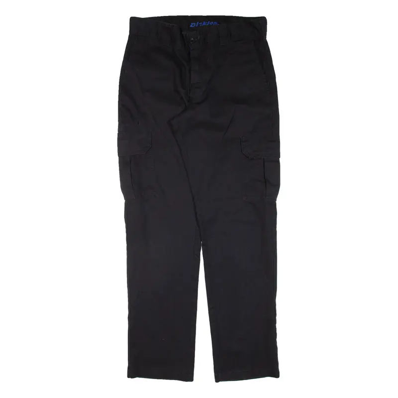DICKIES Cargo Workwear Mens Trousers Black Slim Straight W32 L31