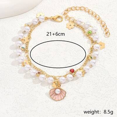 Shell Flower Charm Multi-layer Anklets for Women