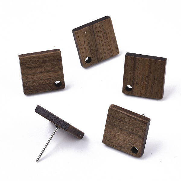 Walnut Wood Stud Earring Findings