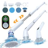 Electric Spin Scrubber Shower Cleaning Brush, Power Scrubber for Cleaning Bathroom Bathtub Kitchen Grout with 4 Brush Heads a...