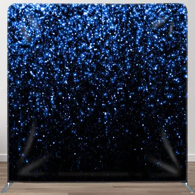 Aperturee Blue Sparkling Black Fabric Party Photo Backdrop Cover - Aperturee