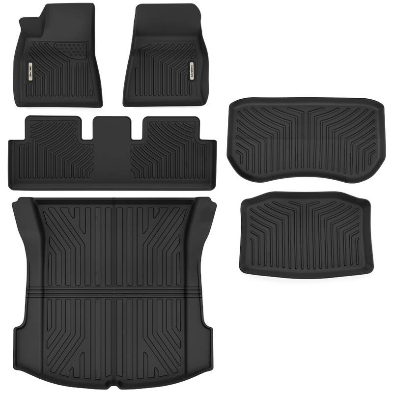 OEDRO Floor Mats Liners & Front Rear Truck Liner Carpet Liners All-Weather for 2020-2023 Tesla Model 3