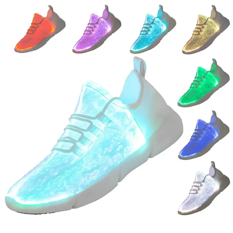 USB Glow Sneakers | Light Up Dance Shoes for Men/Women | Halloween Christmas Party Shoes with 3-Day Delivery White Girl Runni...