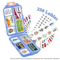 Portable Pill Organizer with 258 Medicine Labels & Weekly Stickers, 1 Set 10-compartment Foldable Remedies Box, Travel Pill B...