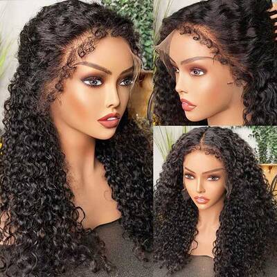 4C Edges Kinky Curly 13x4 13x6 HD Lace Front Wig Pre Bleached Knots Hair with Natural Hairline