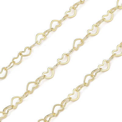 Rack Plating Heart Brass Link Chains