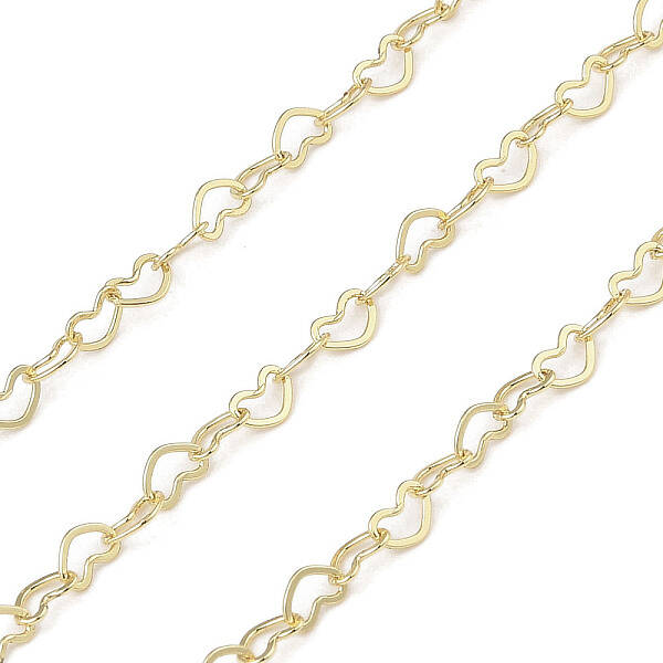 Rack Plating Heart Brass Link Chains