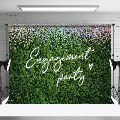 Greenery Spring Diamonds Engagement Party Backdrop - Aperturee
