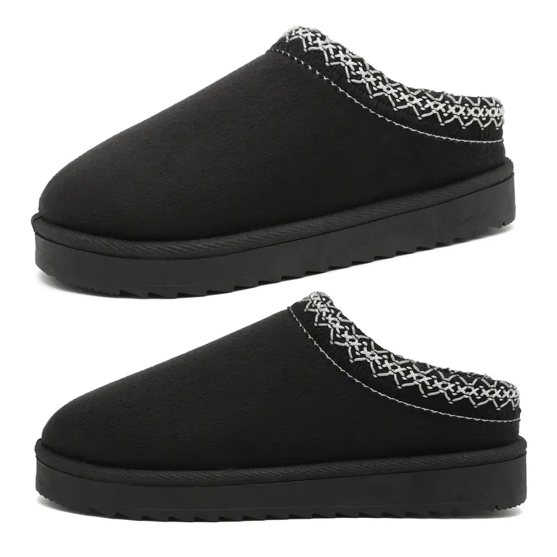 Women's Slippers Platform Mini Boots Short Ankle Boot Fleece Lined Sneakers House Slippers Anti-Slip Boot For Outdoor