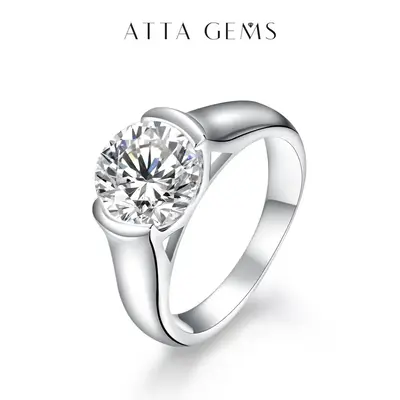 Classic Ronud Cut 3.0ct-2.0ct Synthetic Moissanite Ring for Women Engagement Wedding Fine Jewelry R113