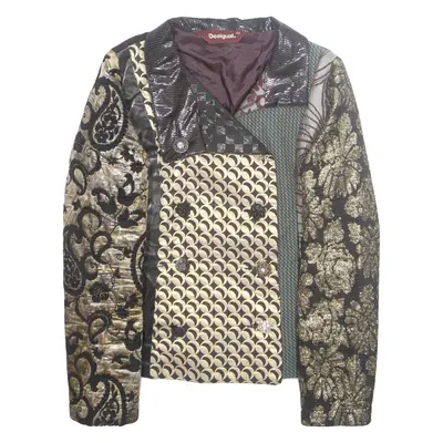 DESIGUAL Womens Blazer Jacket Gold Floral M
