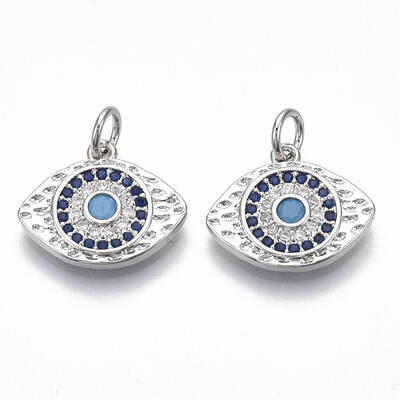 Brass Micro Pave Cubic Zirconia Charms