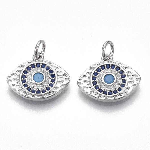 Brass Micro Pave Cubic Zirconia Charms