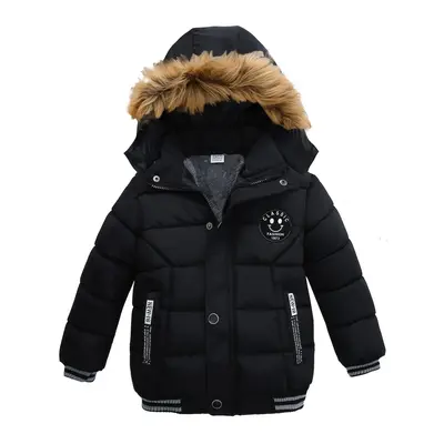 [Boys' Winter Jacket] Warm & Windproof Boys' Heavy-Duty Winter Jacket with Hood |   Black Outerwear for Toddler &  (1-6 Years...