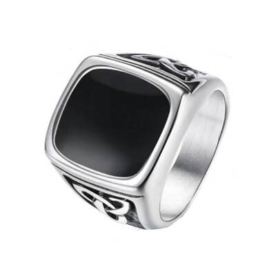316 Stainless Steel Finger Ring with Enamel for Men
