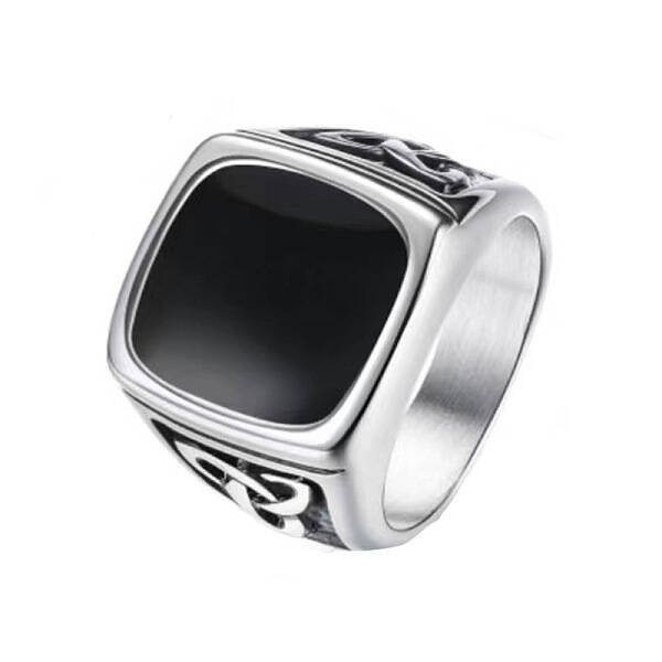 316 Stainless Steel Finger Ring with Enamel for Men