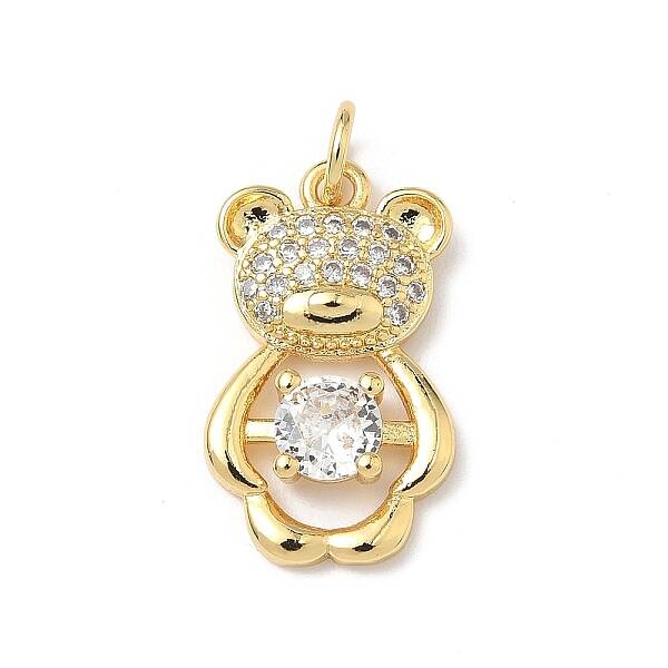 Brass Micro Pave Cubic Zirconia Pendants
