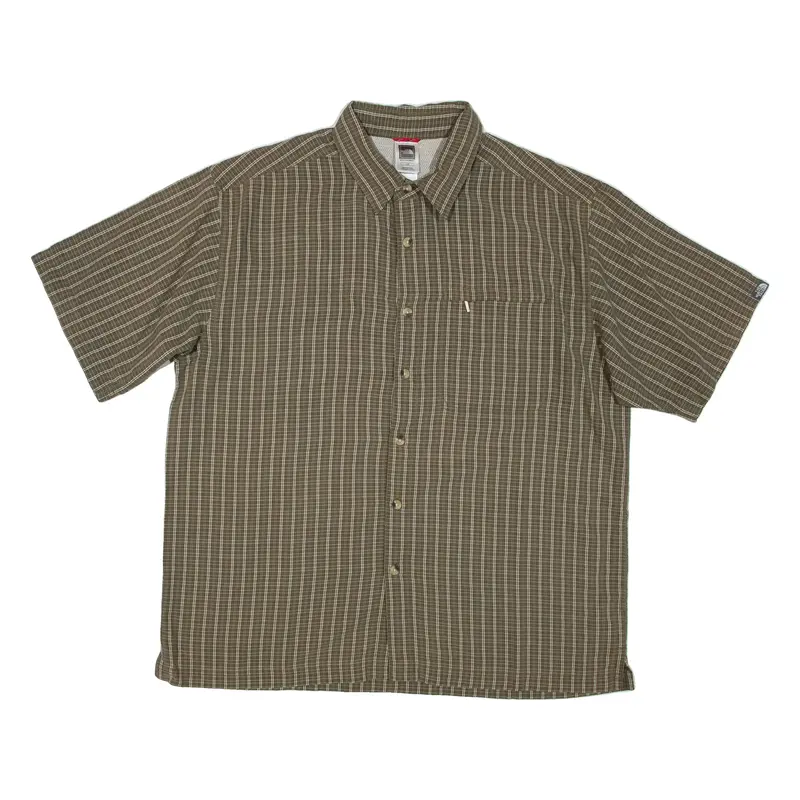 THE NORTH FACE Mens Shirt Green Check L