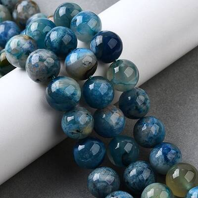 Natural Blue Cherry Blossom Agate Beads Strands