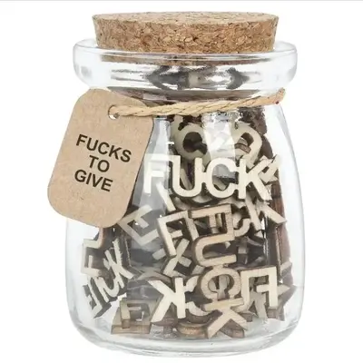 Jar of Fucks,Fucks to Give Gag Gifts,Fuck Wooden Cutout Letter Funny Gifts for Valentine'sDay/Birthday/Anniversary/Labor Da...