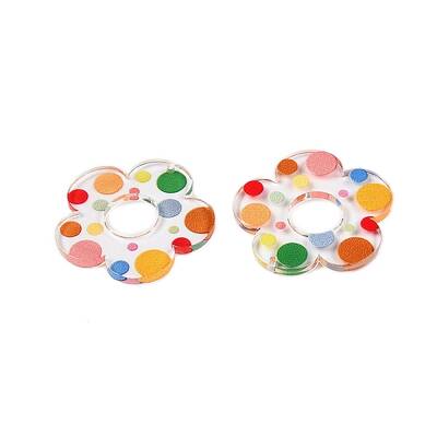 Flower Theme Printed Acrylic Pendants