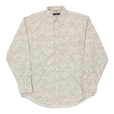 Nautica Floral Patterned Shirt - Large Beige Cotton
