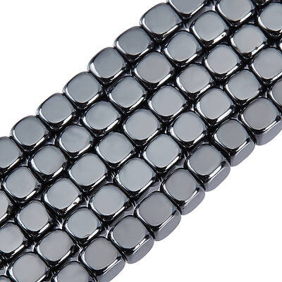 OLYCRAFT 500Pcs Grade A Natural Hematite Beads Gemstone Non-Magnetic Metal Cube Beads Strand for Necklace Pendant Jewelry Mak...