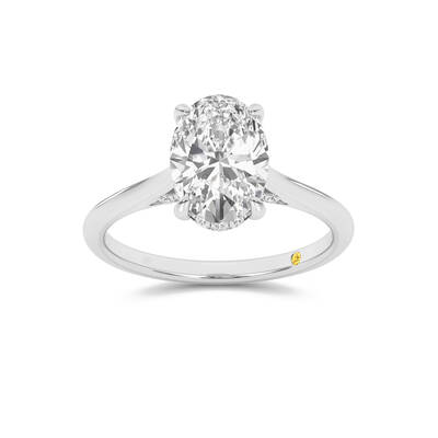 Twinkle Hidden Halo Oval Lab Grown Diamond Engagement Ring | 14K White Gold 3 3/4 CT. TW.