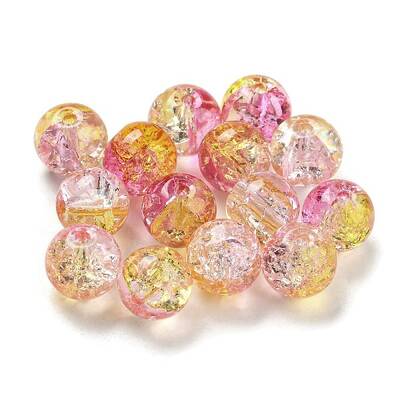 Transparent Spray Painting Crackle Glass Beads