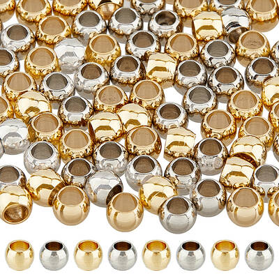 100Pcs 2 Colors 201 Stainless Steel Spacer Beads