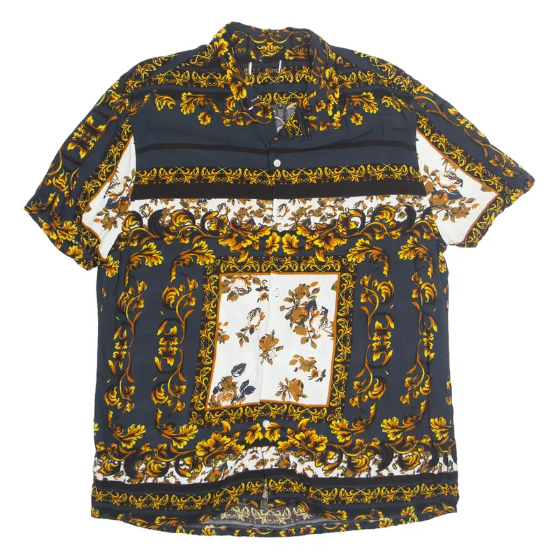Mens Shirt Beige Floral L