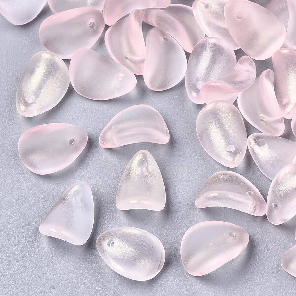 Transparent Spray Painted Glass Charms