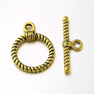 Tibetan Style Alloy Ring Toggle Clasps