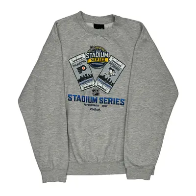 Nhl Stadium Series Reebok Graphic Sweatshirt - Large Grey Cotton Blend