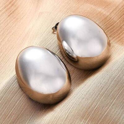 Casting Polishing 304 Stainless Steel Stud Earrings for Women