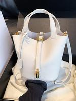 Women's Solid Color Metaling Lock Design Crossbody Bag, Fashionable Pu Leather Shoulder Bag for Daily Used, Adjustable Strap ...