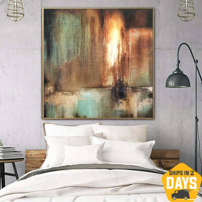 Original Abstract Brown and Yellow Paintings On Canvas Colorful Oil Painting Contemporary Art Textured Painting | SPRING MOOD...