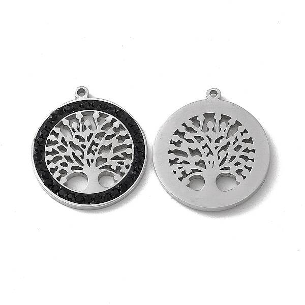 201 Stainless Steel Rhinestone Pendants