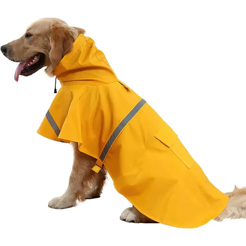 Reflective Dog Raincoat, Fashionable Pet Hooded Raincoat with Pouch, Outdoor Cape Style Dog To Keep Your Dog Dry and Comforta...