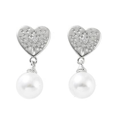 Heart Rack Plating Brass Studs Earrings for Women