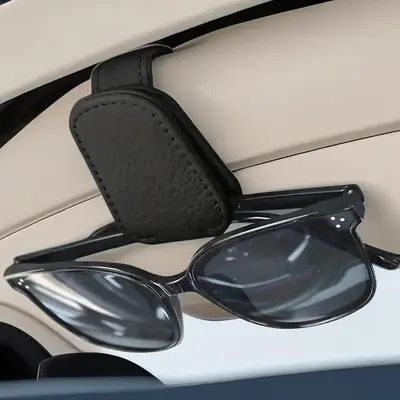 Magnetic PU Leather Car Visor Sunglasses Holder, Car Accessories, Car Stuff, Sunglasses Organizer for Car, Sunglasses Clip f...