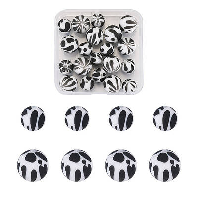 20Pcs 2 Colors Silicone Beads