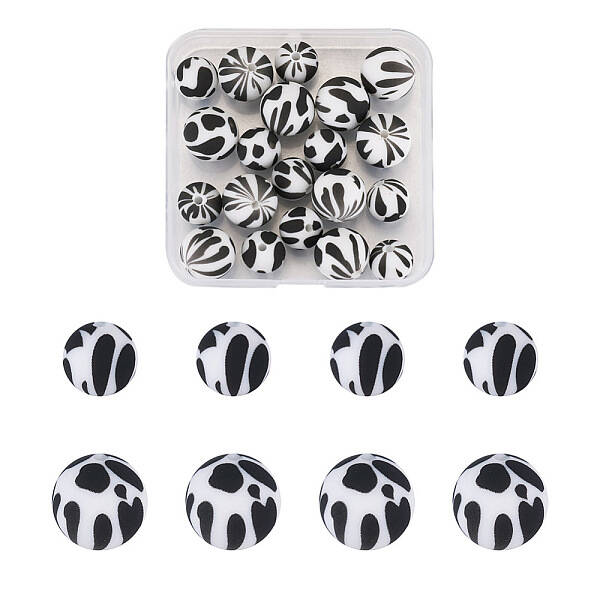 20Pcs 2 Colors Silicone Beads