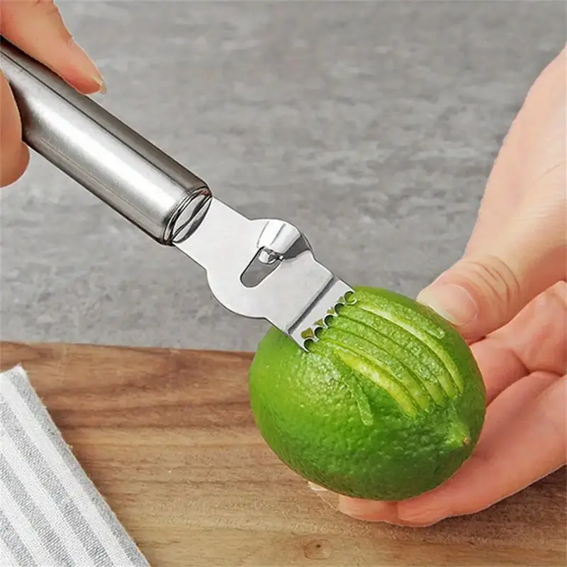 Stainless Steel Lemon Zester, 1 Count Manual Lemon Grater, Multi-purpose Fruit Slicer, Kitchen Fruit & Vegetable Utensils, Ho...