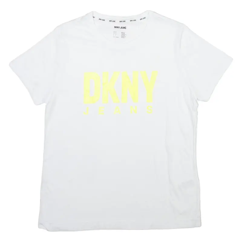 DKNY Womens T-Shirt White Crew Neck M