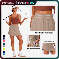 PINSPARK Women's High Waisted Tennis Skirt With Pockets Built-in Shorts Golf Quick drying Shorts Sportswear Outdoor Sports Ou...