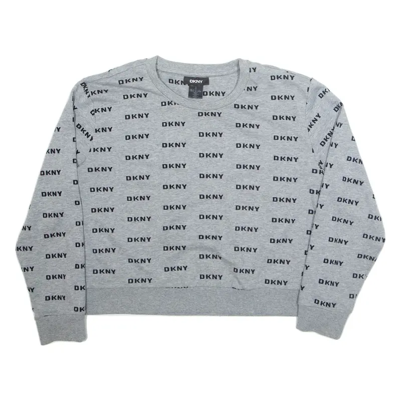 DKNY Cropped Womens Sweatshirt Grey L